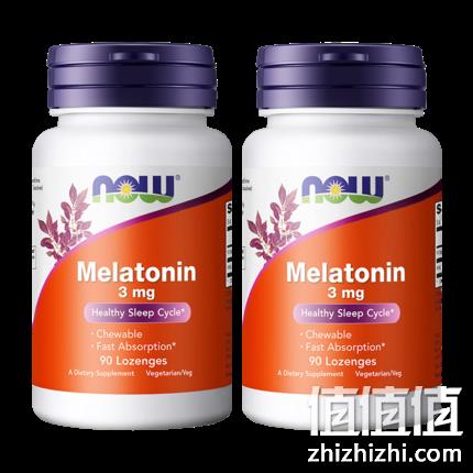 安神助眠！90片x2瓶，美国 NOW 诺奥 褪黑素片 69元包邮（之前39元/60粒） 值值值-买手聚集的地方
