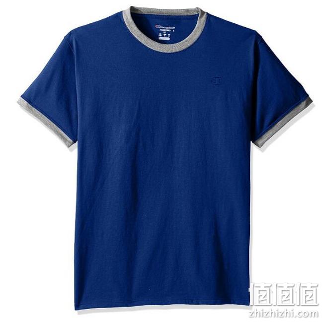 环锭棉工艺，多色多码：Champion冠军 男士 经典Jersey Ringer撞色T恤衫 Prime凑单直邮到手90元（国内官方店200+） 值值值-买手聚集的地方