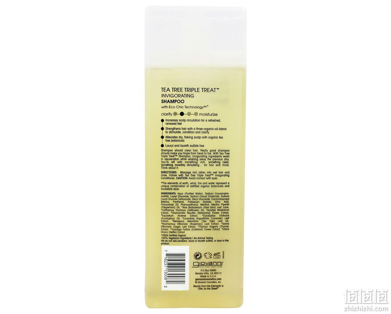 250mlx3瓶 Giovanni 乔凡尼 茶树三重功效洗发水 Prime直邮到手147元（天猫国际324元） 值值值-买手聚集的地方