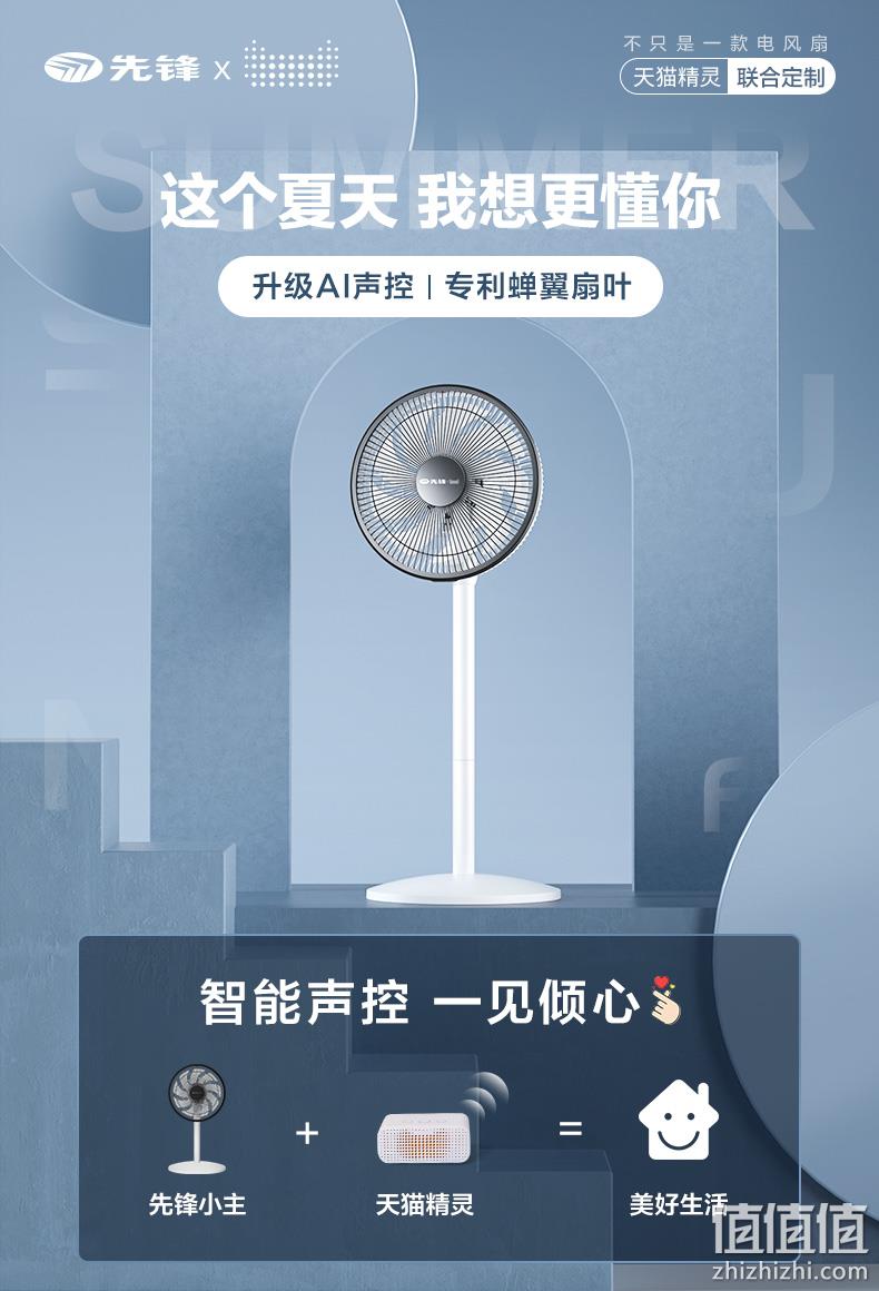 AI声控，专利9片蝉翼扇叶，先锋 智能遥控落地扇 DLD-D18 立减+券后149元包邮 值值值-买手聚集的地方