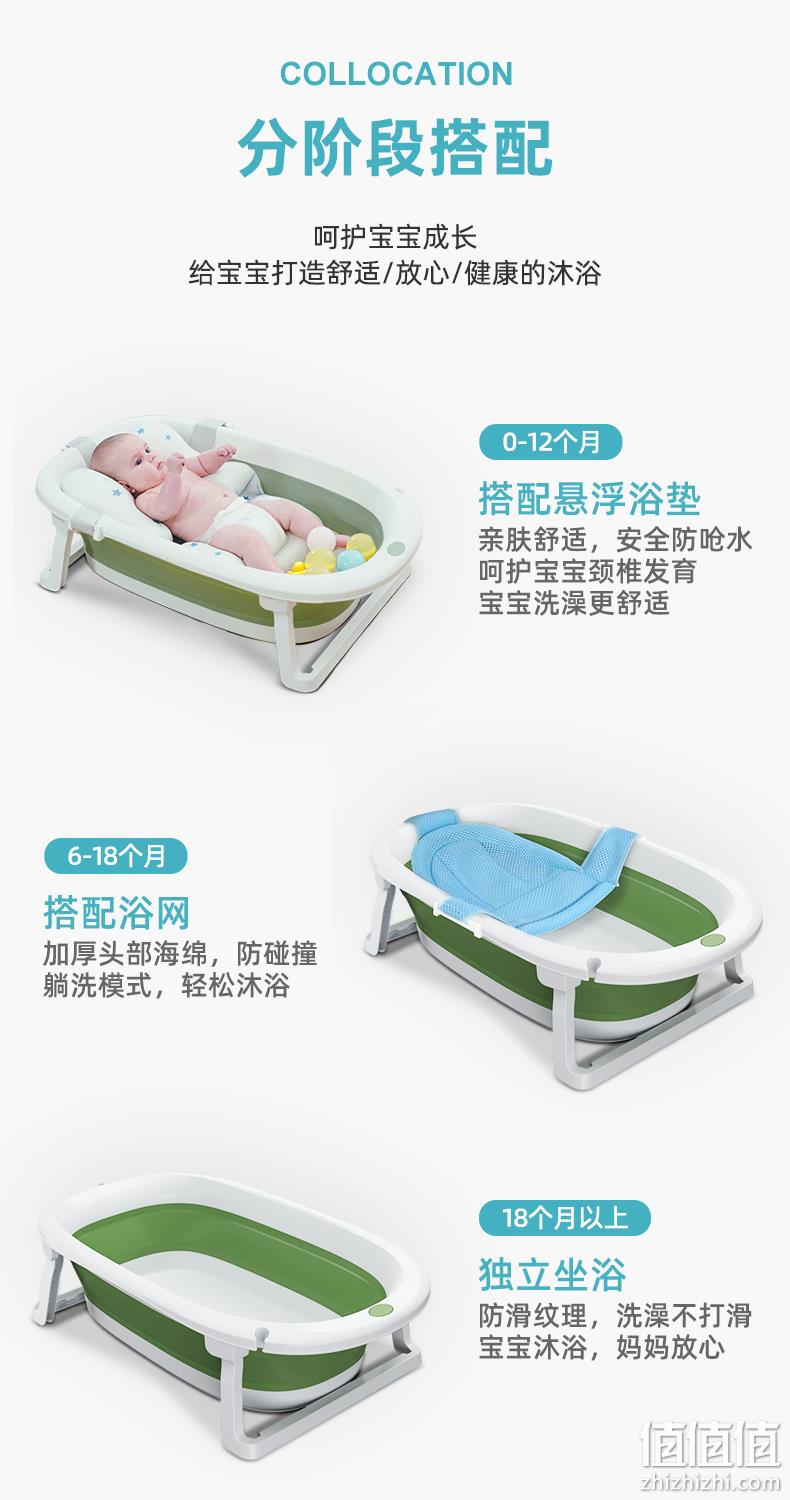 专为宝宝洗澡打造：圆梦贝贝 婴儿可折叠洗澡盆 19.9元起包邮 值值值-买手聚集的地方