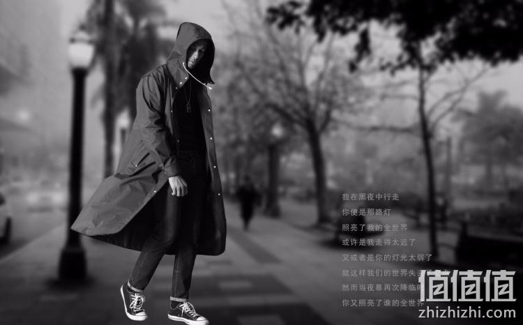 EVA环保材质,全方位防水:朗特乐 男士 户外长款时尚雨衣 券后49元包邮 值值值-买手聚集的地方