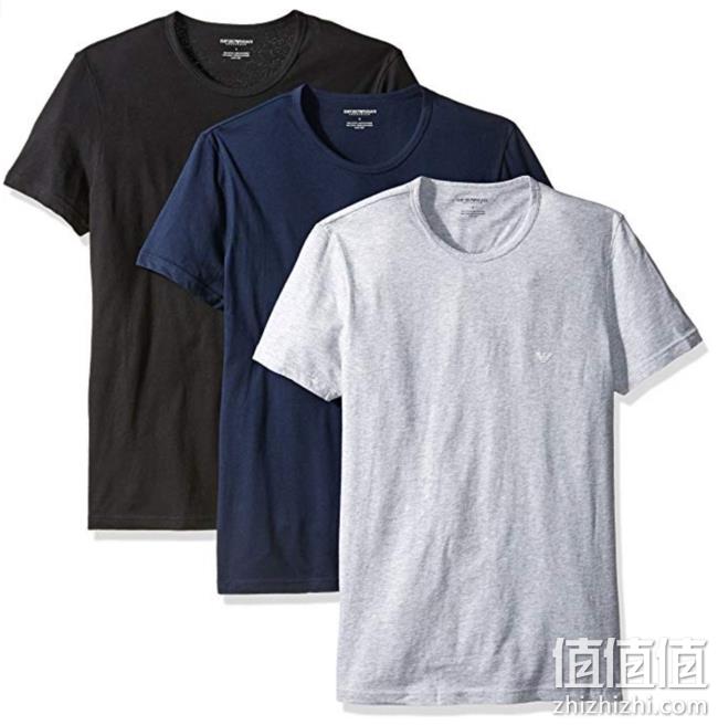 型男之选：100%纯棉，Emporio Armani 男士纯棉圆领T恤 3件装 prime直邮到手280元 值值值-买手聚集的地方