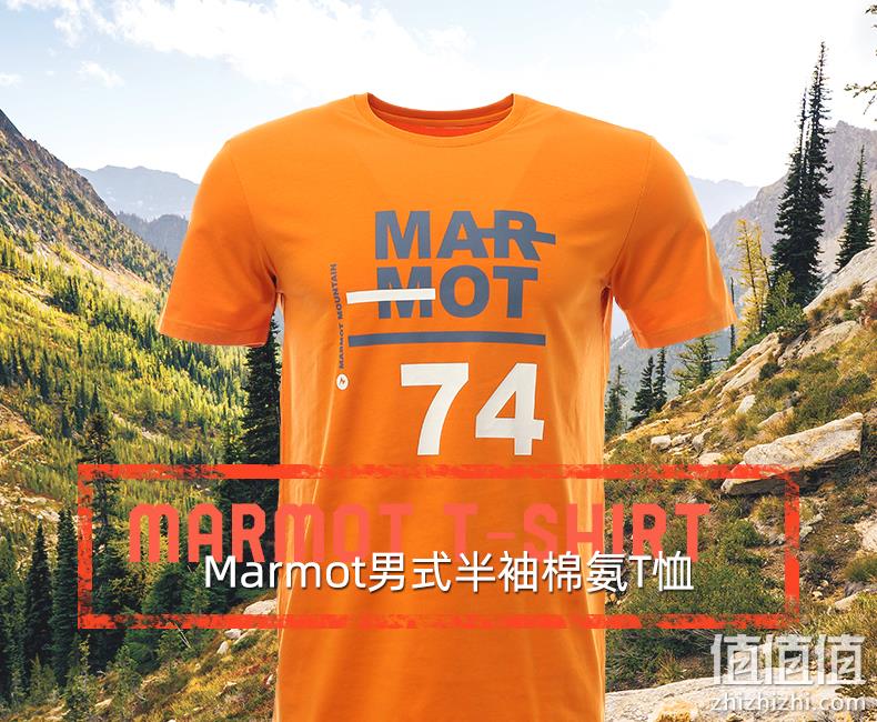 2020年夏款 Marmot 土拨鼠 男士圆领印花短袖T恤 99元包邮 值值值-买手聚集的地方