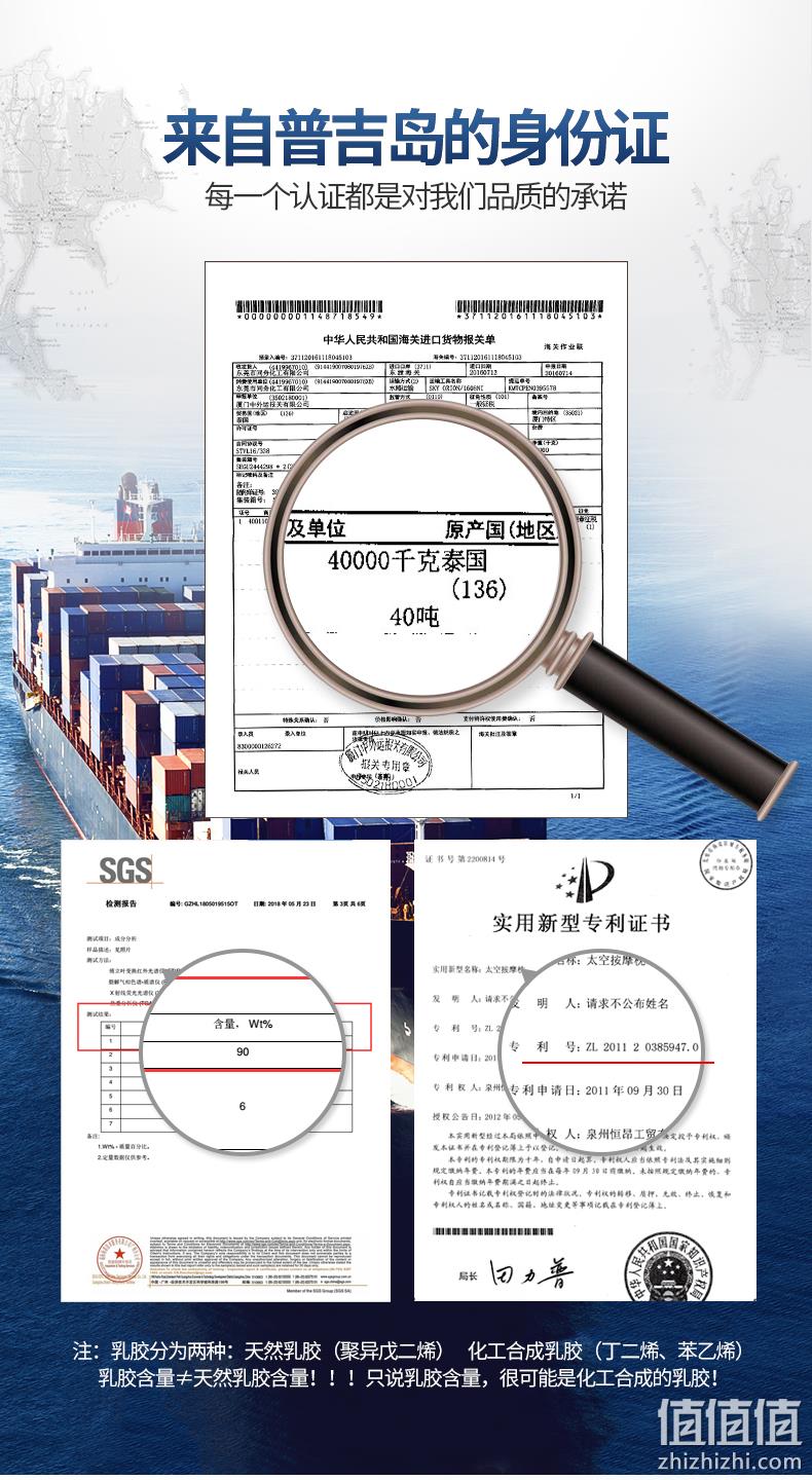 泰国进口原液、出口品牌：玺堡 波浪乳胶枕 券后49元包邮 值值值-买手聚集的地方