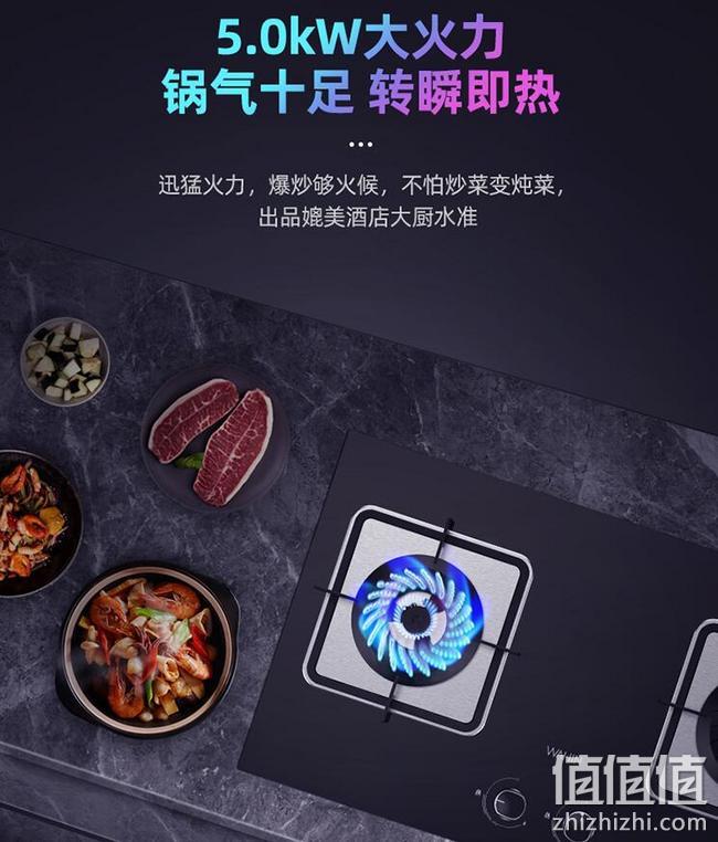美的旗下，5KW猛火，一级能效：华凌 双孔易洁大火力燃气灶 JZT-HQ9 359元包邮 值值值-买手聚集的地方