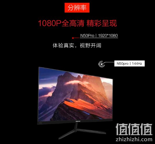 SANC N50Pro 24寸 IPS显示器（1920x1080、144Hz、FreeSync） 609元包邮 值值值-买手聚集的地方