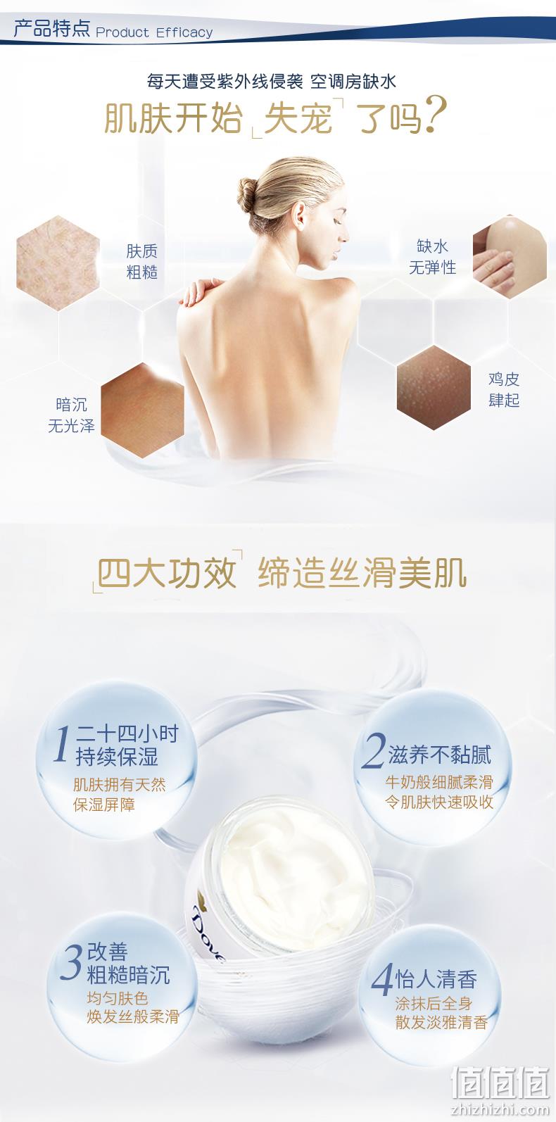 德国原产进口、美白保湿：300mlx2瓶 Dove 蚕丝身体乳 59元包邮 值值值-买手聚集的地方