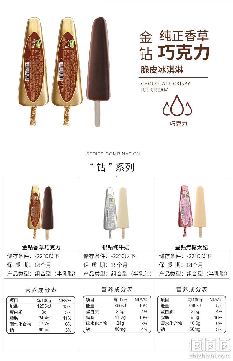 3杯鲜奶做1支、18支 ：田牧 金钻 巧克力脆皮纯奶雪糕 98包邮 前500名送6支 值值值-买手聚集的地方