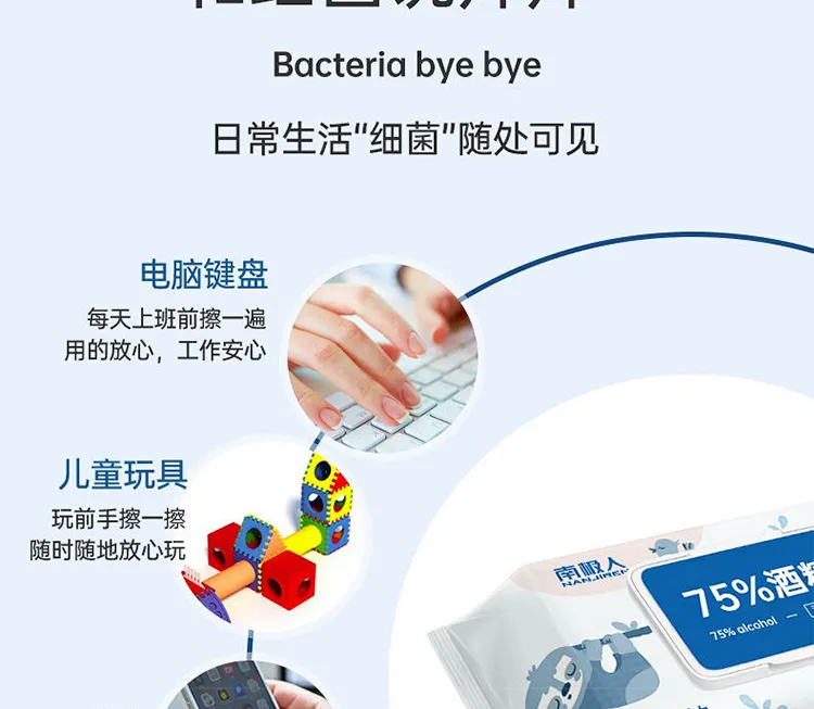 开学必备、含75%酒精：80片 依依天使 酒精杀菌湿纸巾 券后6.9元包邮 值值值-买手聚集的地方