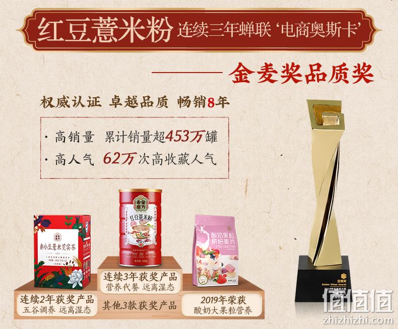金麦奖获奖款、祛湿健脾：600g 老金磨方 熟冲红豆薏米粉 券后18.9元包邮 值值值-买手聚集的地方