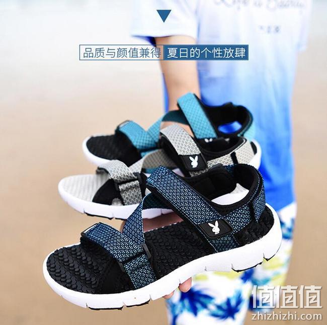 京东自营正品，飞龙大底：花花公子 男士 时尚透气魔术贴凉鞋 DA73082 69元 值值值-买手聚集的地方