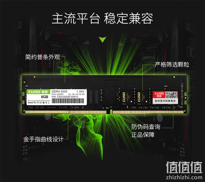 5日0点： CUSO 酷兽 DDR4 3200MHz 台式机内存条 8GB 海力士版 159元 值值值-买手聚集的地方