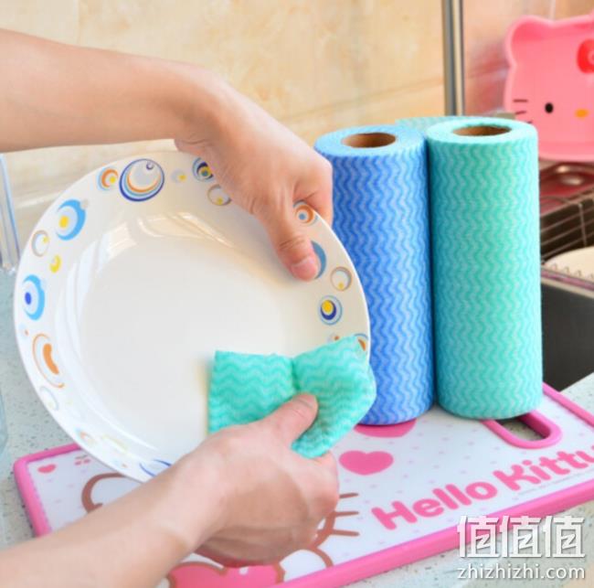 干湿两用！3卷150片 居家迷 不沾油懒人抹布一次性洗碗巾 14.9元包邮 值值值-买手聚集的地方