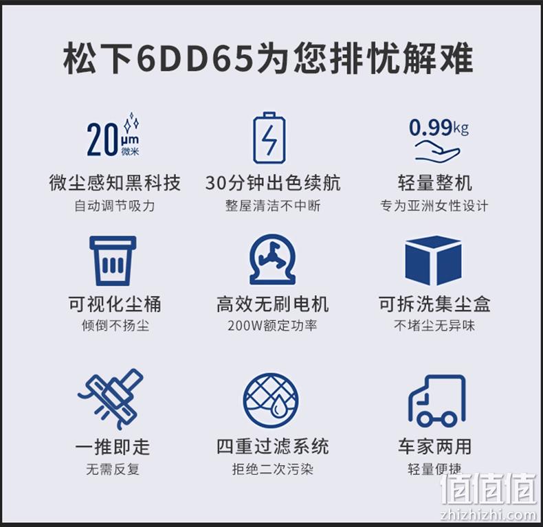 比双11低300元！日本原装电芯+微尘感应+12期免息：Panasonic 松下 MC-6DD65 无线手持吸尘器 899元包邮（双11价1199元） 值值值-买手聚集的地方