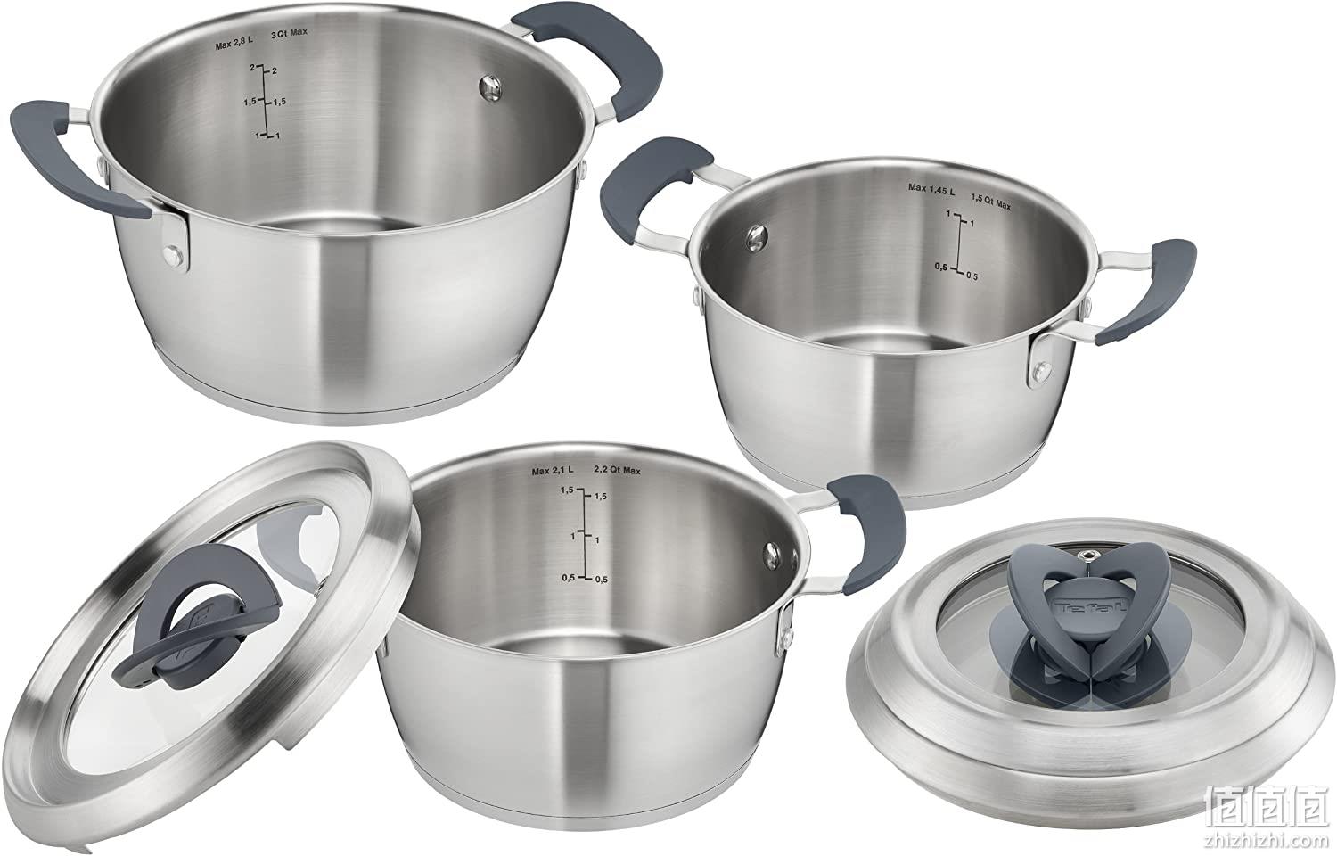 镇店之宝、可堆叠收纳、电磁炉烤箱可用：Tefal 特福 不锈钢锅具6件套 C817S3 Prime直邮到手666元 值值值-买手聚集的地方