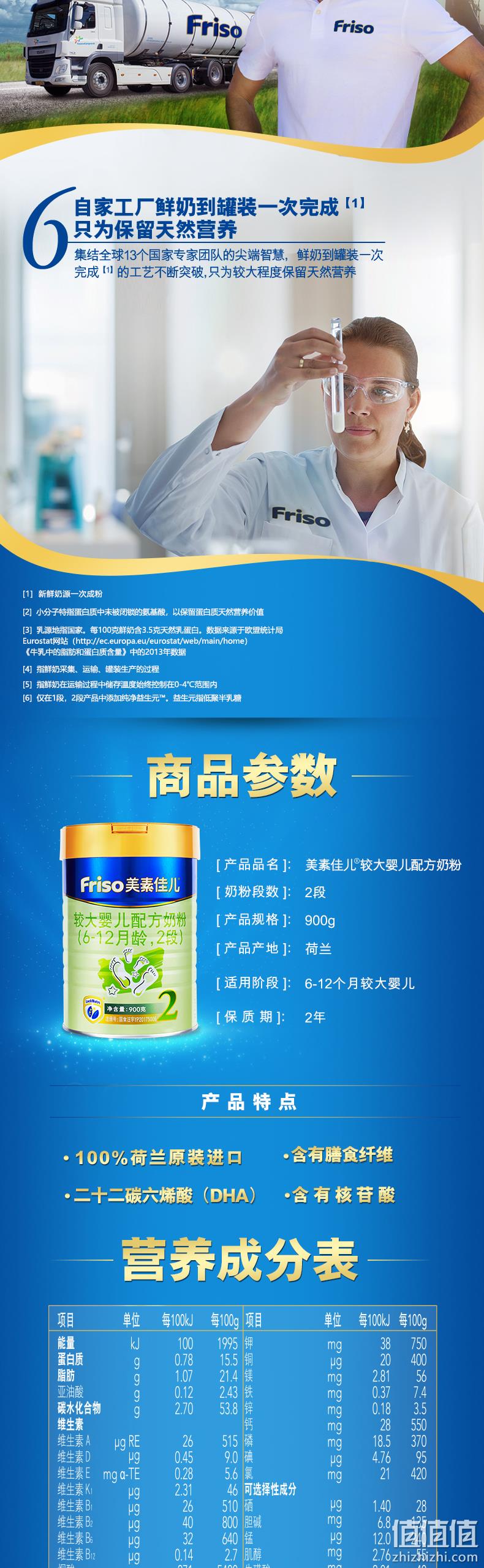 荷兰自家牧场原装进口，900gx3件 Friso 美素佳儿 金装 婴幼儿配方奶粉 2段 88会员494.95元包邮（折合165元/件） 值值值-买手聚集的地方