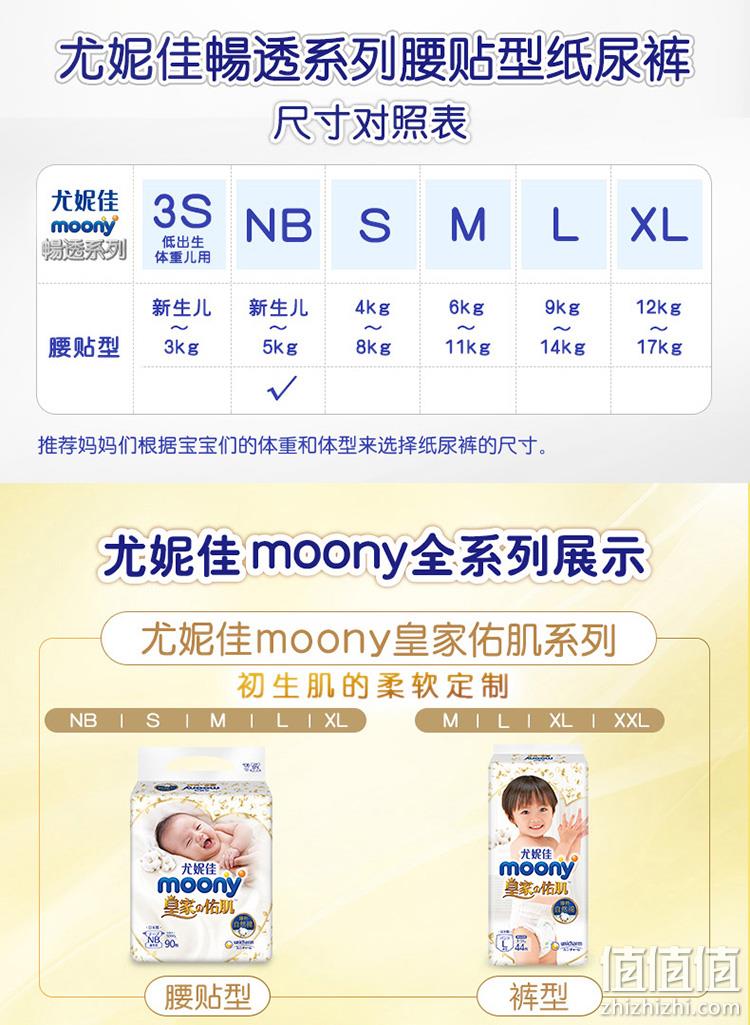 moony 尤妮佳 新生儿纸尿裤 NB90片x3件 184.65元包邮 值值值-买手聚集的地方