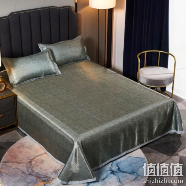 可水洗，梦罗蓝 冰丝凉席三件套 230x250cm 43元包邮 值值值-买手聚集的地方