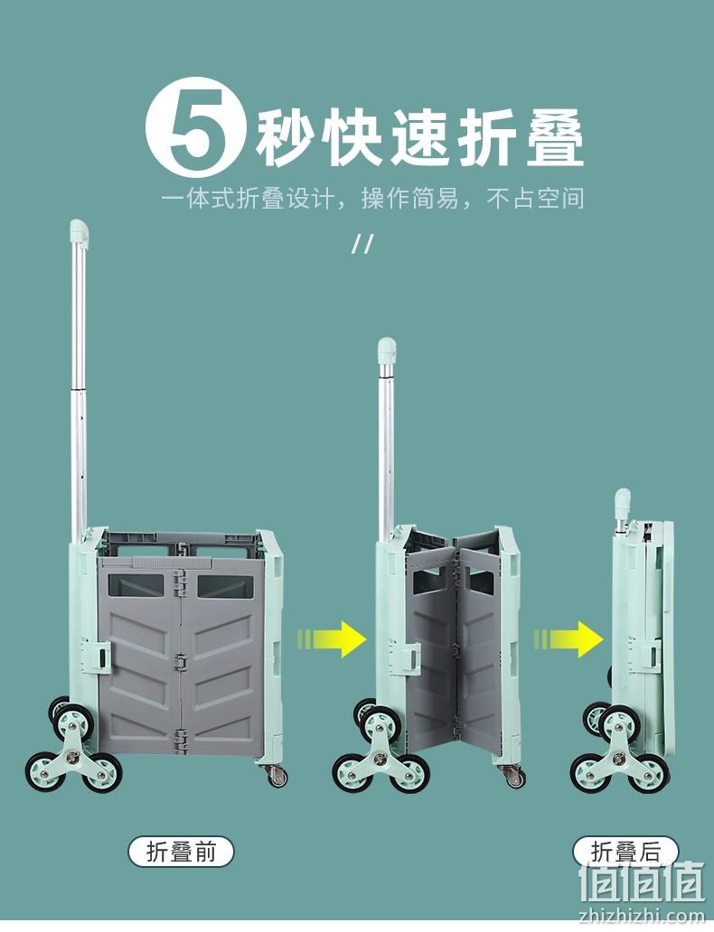 爬楼装货利器，友耐 折叠多功能拉杆车 50L 券后59元包邮 值值值-买手聚集的地方