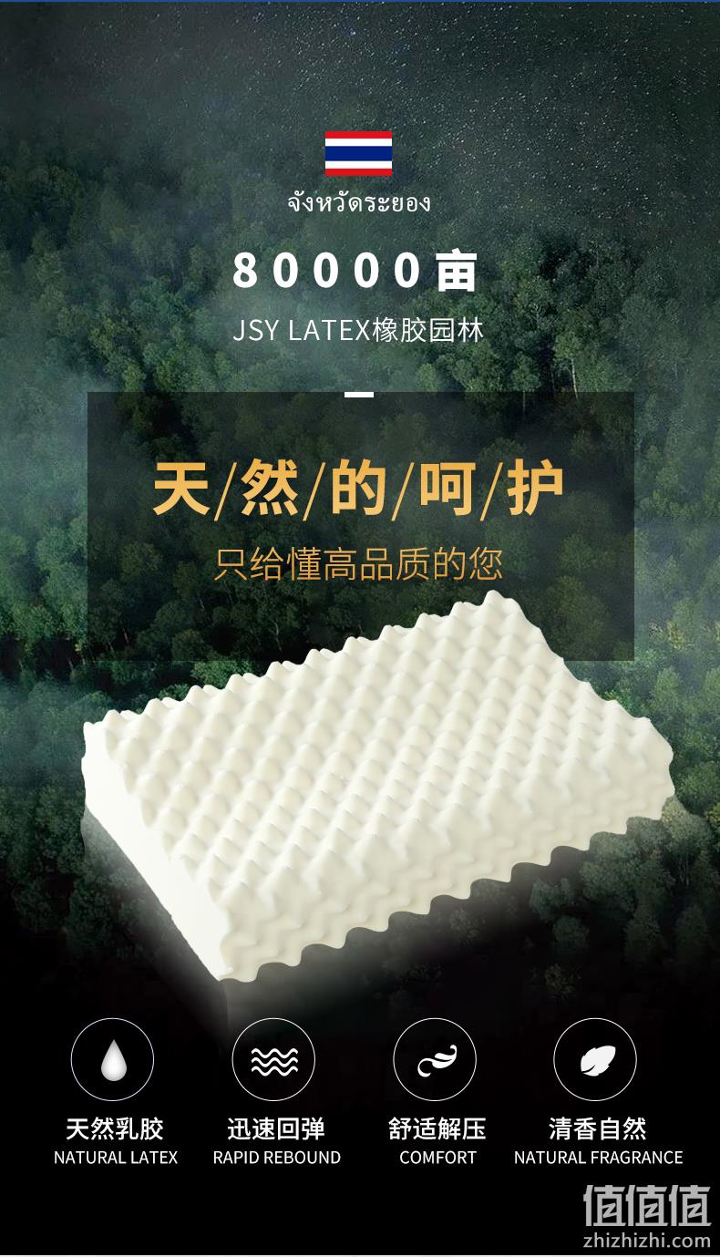泰国总理推荐、93%天然乳胶：jsylatex 乳胶枕 领券+满减后99元包邮 值值值-买手聚集的地方