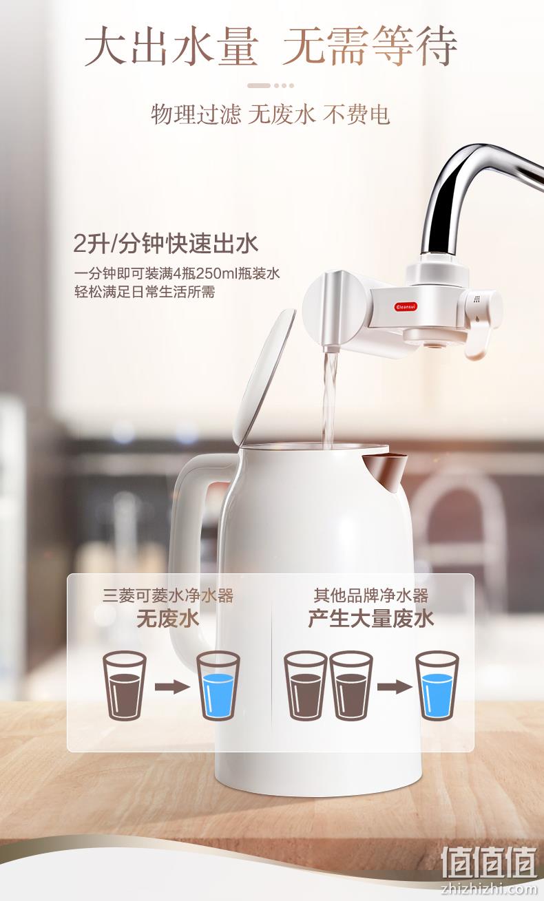三菱旗下 Cleansui 可菱水 CB013-WT 家用直饮水龙头前置过滤器 领券+满减后248元包邮 值值值-买手聚集的地方