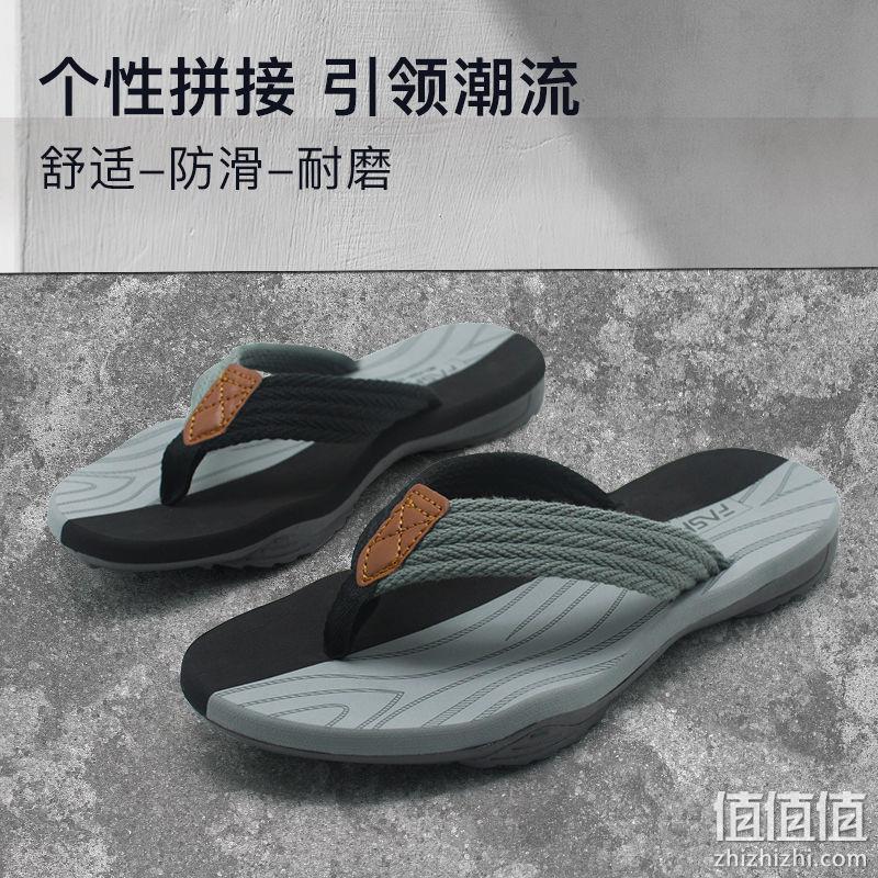 人体工学双层橡胶，EVA软底：DQVI 男士 夏季个性防滑人字拖 券后26.8元包邮 值值值-买手聚集的地方