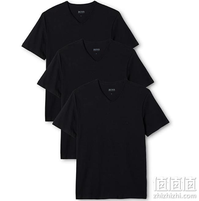S码，Hugo Boss 雨果博斯 男式 纯色 T 恤 3件装 prime直邮到手180元 值值值-买手聚集的地方