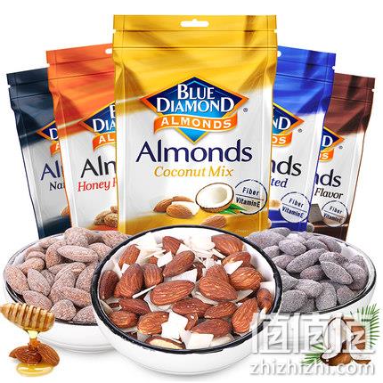 个大肉厚：70gx4袋 Blue Diamond 蓝钻石 多口味巴旦木扁桃仁 券后39.9元包邮 值值值-买手聚集的地方