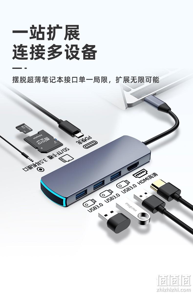 13合1:WJOY ype-c扩展坞(千兆网口、HDMI、VGA、PD、USB3.0) 199元包邮 值值值-买手聚集的地方
