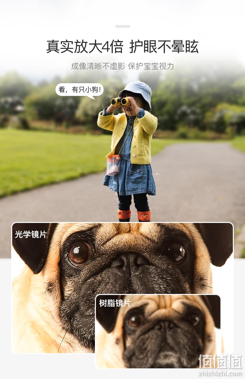 护目不伤视力、不眩晕：蓝宙 儿童高清望远镜 19.9元包邮 值值值-买手聚集的地方