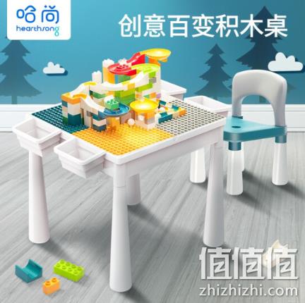 HearthSong 哈尚大小颗粒 儿童积木桌子 券后129元包邮 值值值-买手聚集的地方