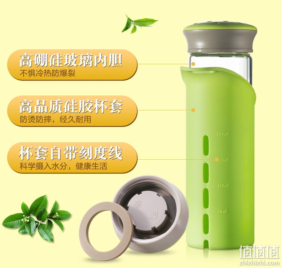 硅胶防滑隔热，带刻度：SUPOR苏泊尔 350ml 纤巧耐热玻璃水杯 券后35元包邮，送刷子 值值值-买手聚集的地方