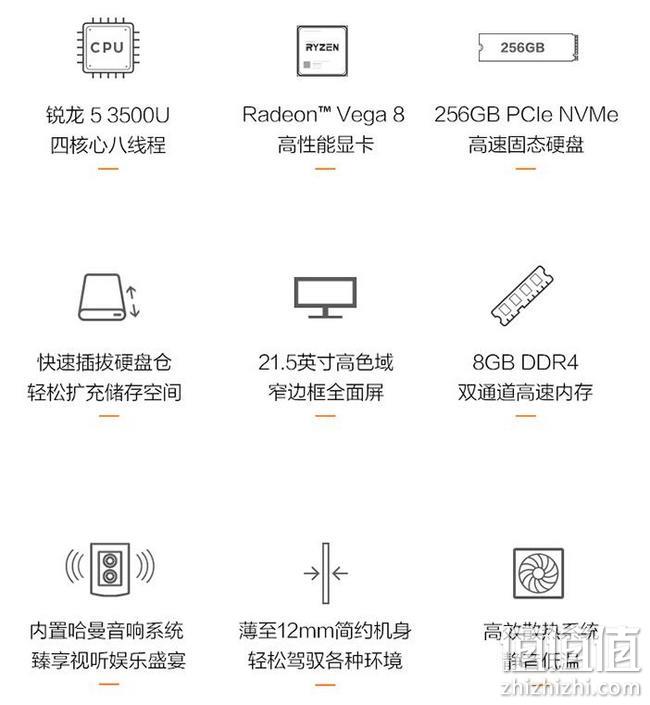 今晚0点：Lenovo联想 AIO 520C 21.5英寸一体机R5-3500U+8G+256G Plus券后2949元包邮 值值值-买手聚集的地方
