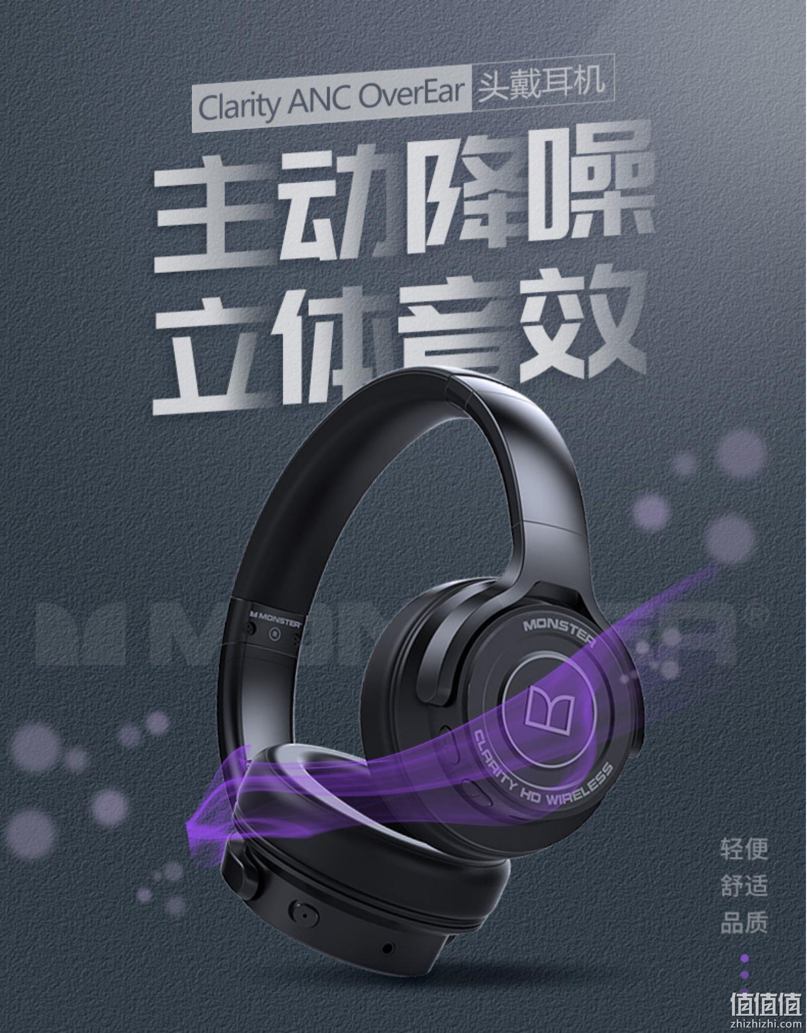 ANC主动降噪，蓝牙5.0双模：魔声 CLARITY ANC头戴式蓝牙耳机 券后399元包邮 值值值-买手聚集的地方