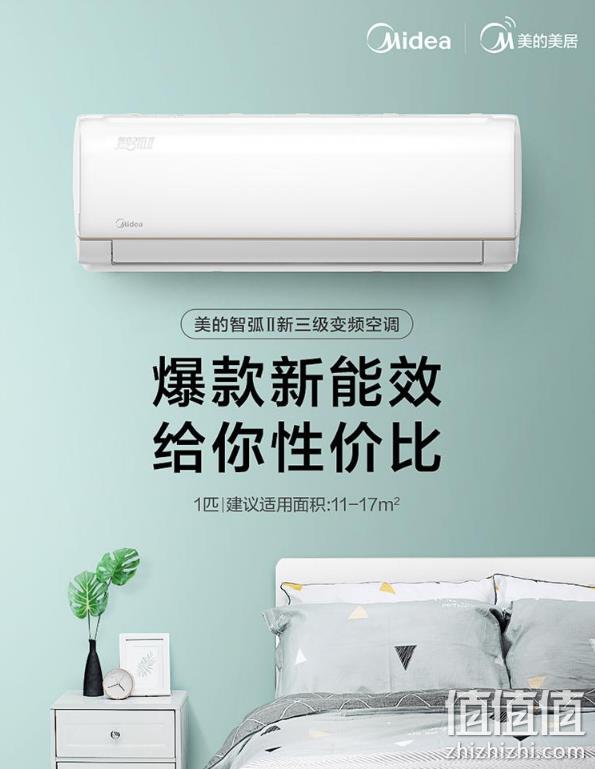 Midea 美的 智弧II 1匹 KFR-26GW/N8XJC3 壁挂式空调 1849元包邮 值值值-买手聚集的地方