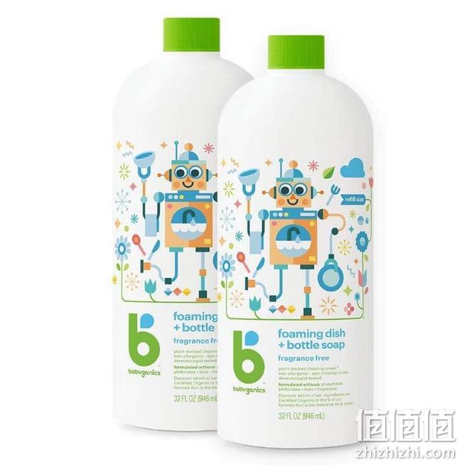 亚马逊销冠！946mlx2瓶 Babyganics甘尼克宝贝 宝宝奶瓶餐具清洗剂 天猫旗舰店券后128元/瓶 值值值-买手聚集的地方