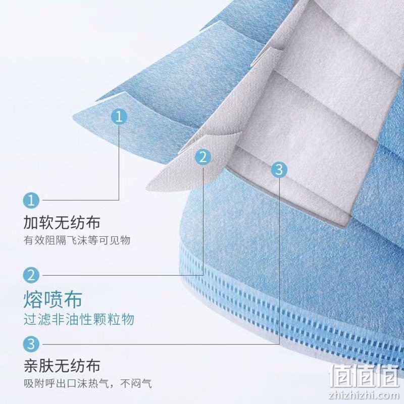 BUG价，手慢无！三层熔喷布：庆安之 一次性口罩 50只 3.8元包邮，一只不到1毛钱 值值值-买手聚集的地方