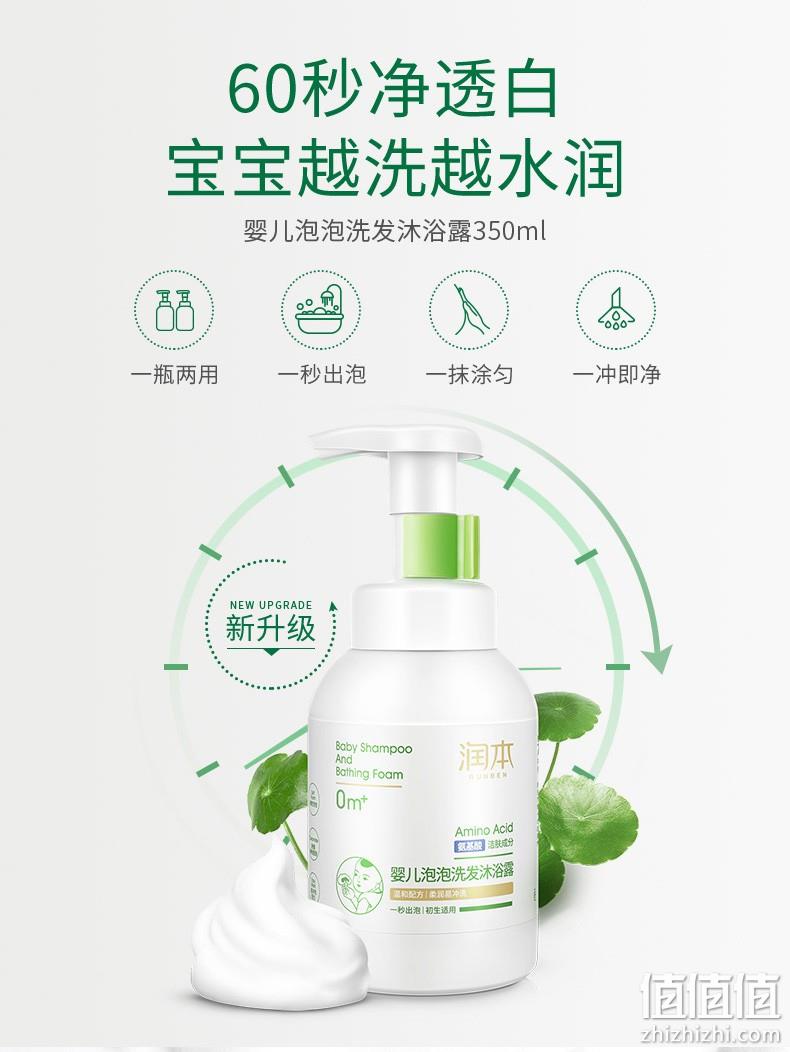 润本 儿童 洗发水沐浴露二合一泡泡型沐浴露 350ml 券后19.9元包邮 值值值-买手聚集的地方