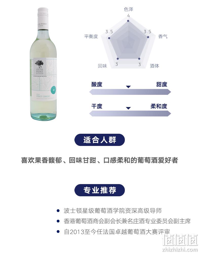澳洲原瓶进口 750mlx2瓶，South Point Estate 灰比诺白葡萄酒 双重优惠62.3元包邮 值值值-买手聚集的地方