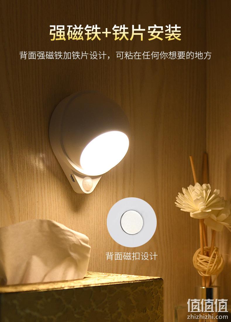 360度旋转，磁吸安装，USB充电：QIFAN启梵 智能人体感应小夜灯 19.9元包邮 值值值-买手聚集的地方