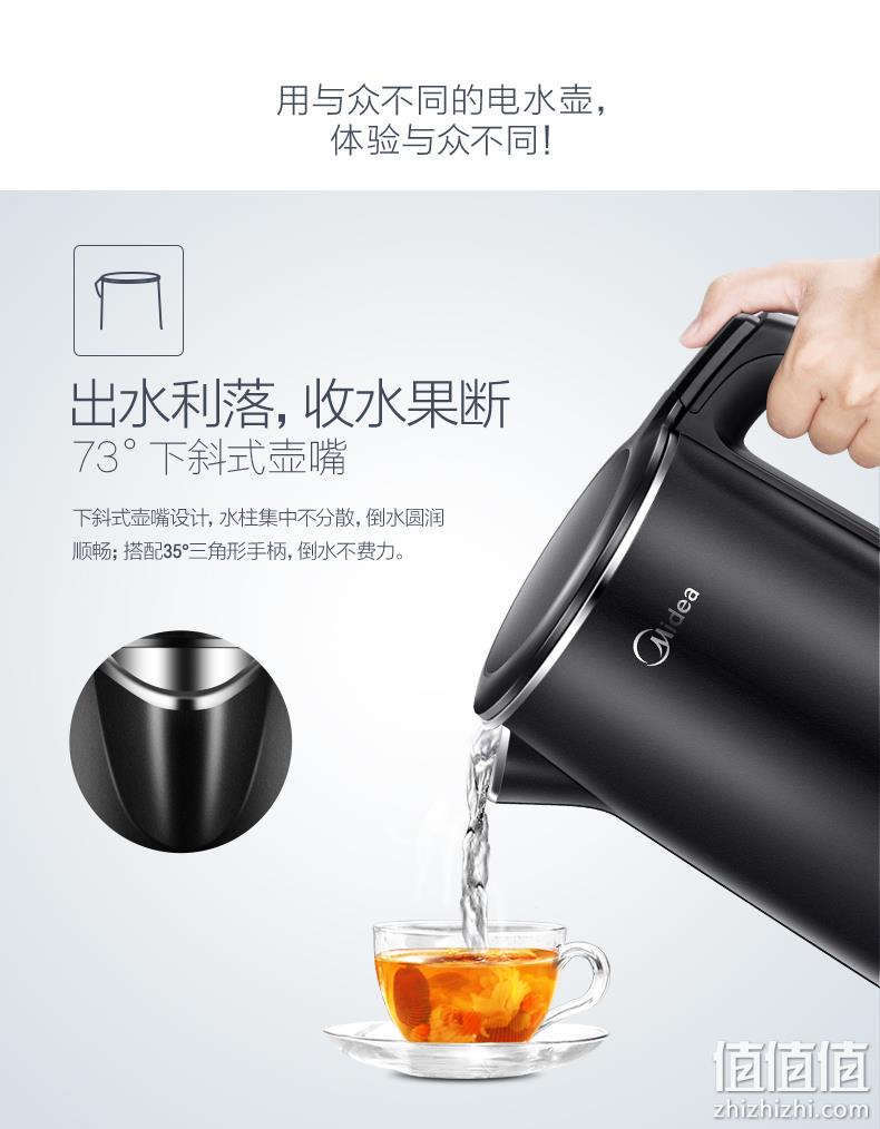 16万4.8分：美的 304不锈钢电热水壶1.5L MK-HJ1512 券后59元包邮 值值值-买手聚集的地方