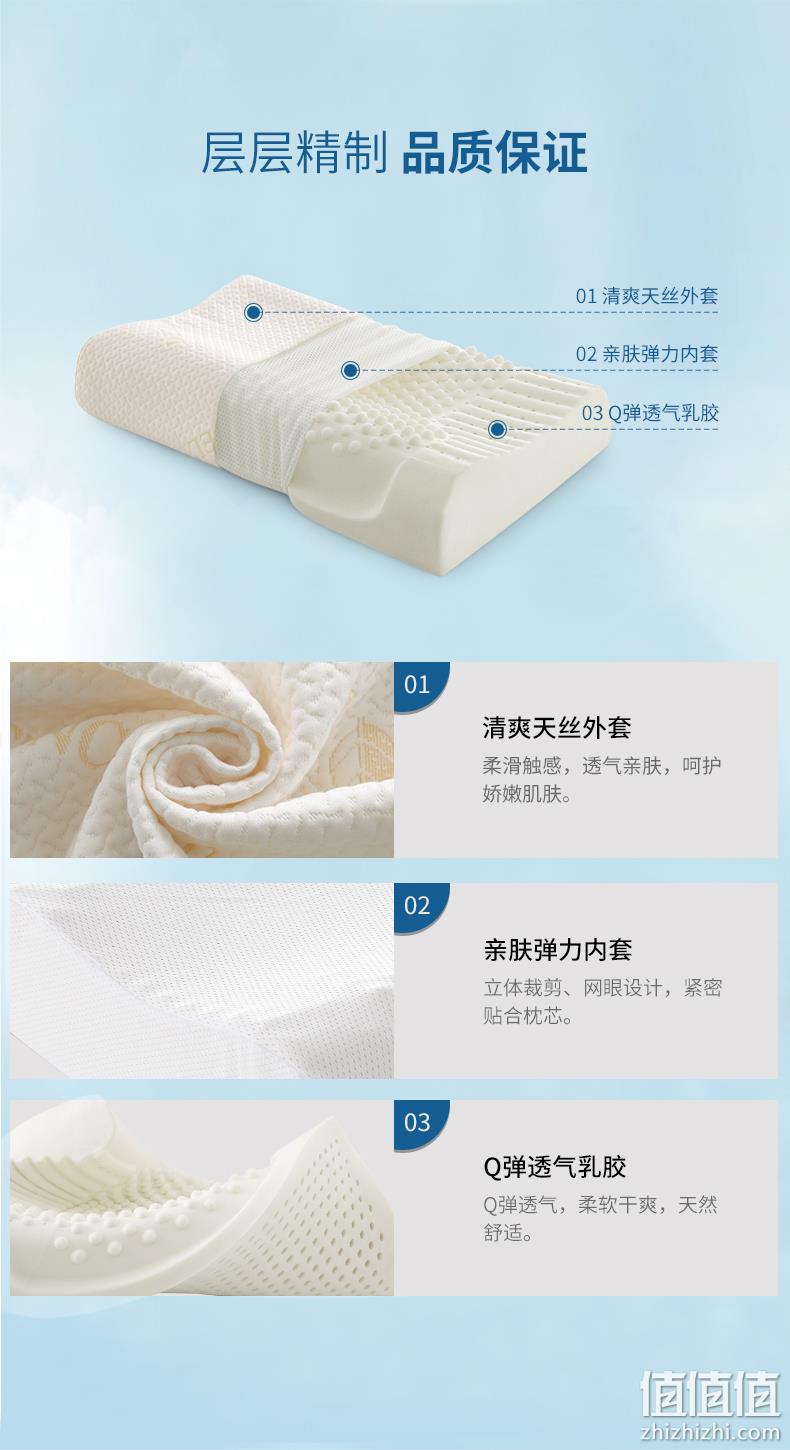 泰国进口、90%+乳胶含量：玺堡 乳胶枕 券后48元起包邮 值值值-买手聚集的地方
