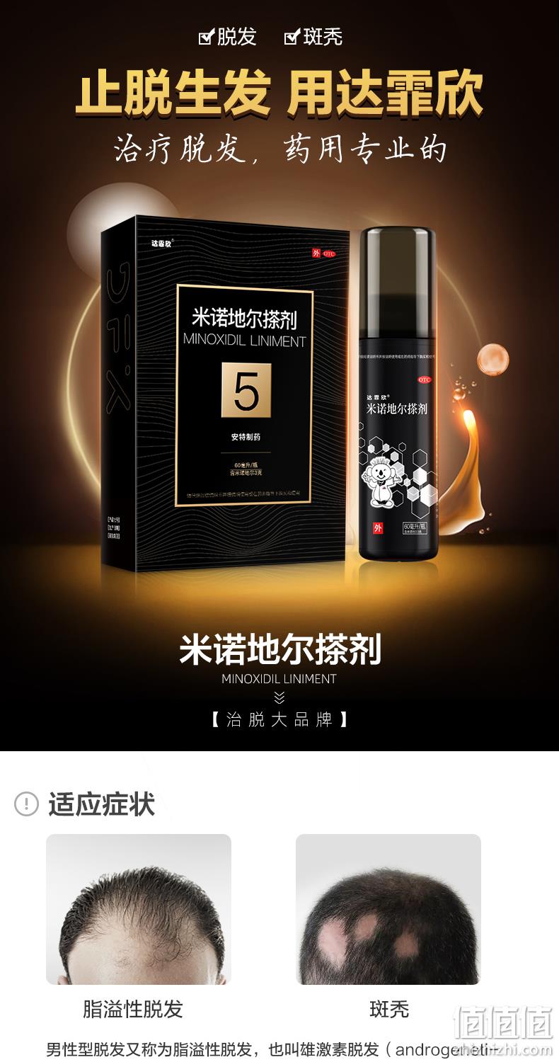 防脱发生发增发，达霏欣 5%米诺地尔酊搽剂 30ml 券后24元包邮 值值值-买手聚集的地方