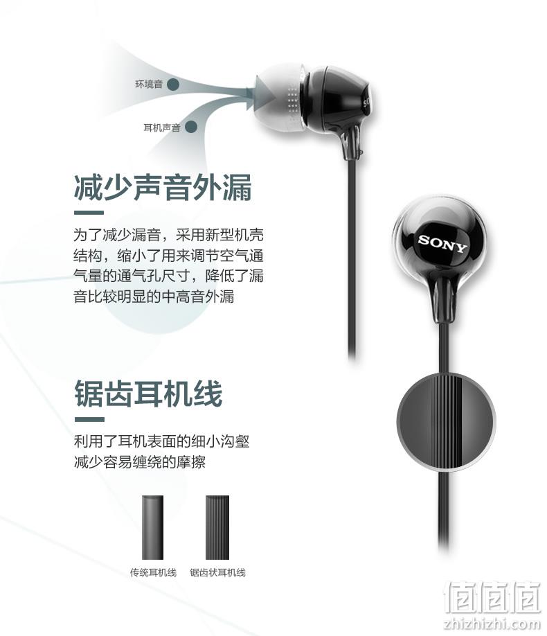 白菜价 1年只换不修，索尼 MDR-EX15LP 入耳式耳机 2色 双重优惠后39元包邮 值值值-买手聚集的地方