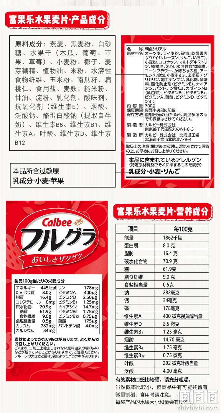 日本销量第一，卡乐比 水果麦片 700gx2袋 券后94元包邮 值值值-买手聚集的地方