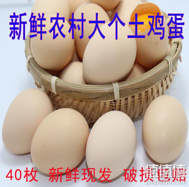 现捡现发 破损包赔 40枚，农家散养土鸡蛋 券后20.8元包邮（上次24.8元） 值值值-买手聚集的地方