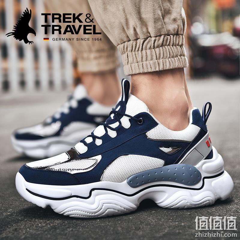 德国轻奢品牌 Trek & Travel 德国飞鹰 男士网面透气飞织潮流老爹鞋 168元包邮 值值值-买手聚集的地方