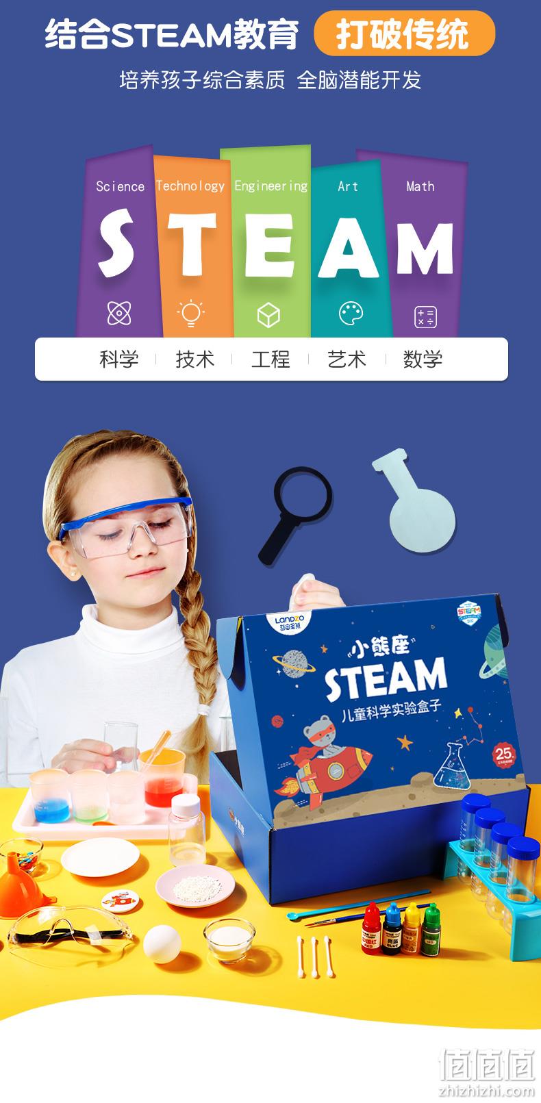 小编类似款 263个实验：蓝宙 儿童小实验套装+护目镜+故事绘本 券后69元包邮 值值值-买手聚集的地方