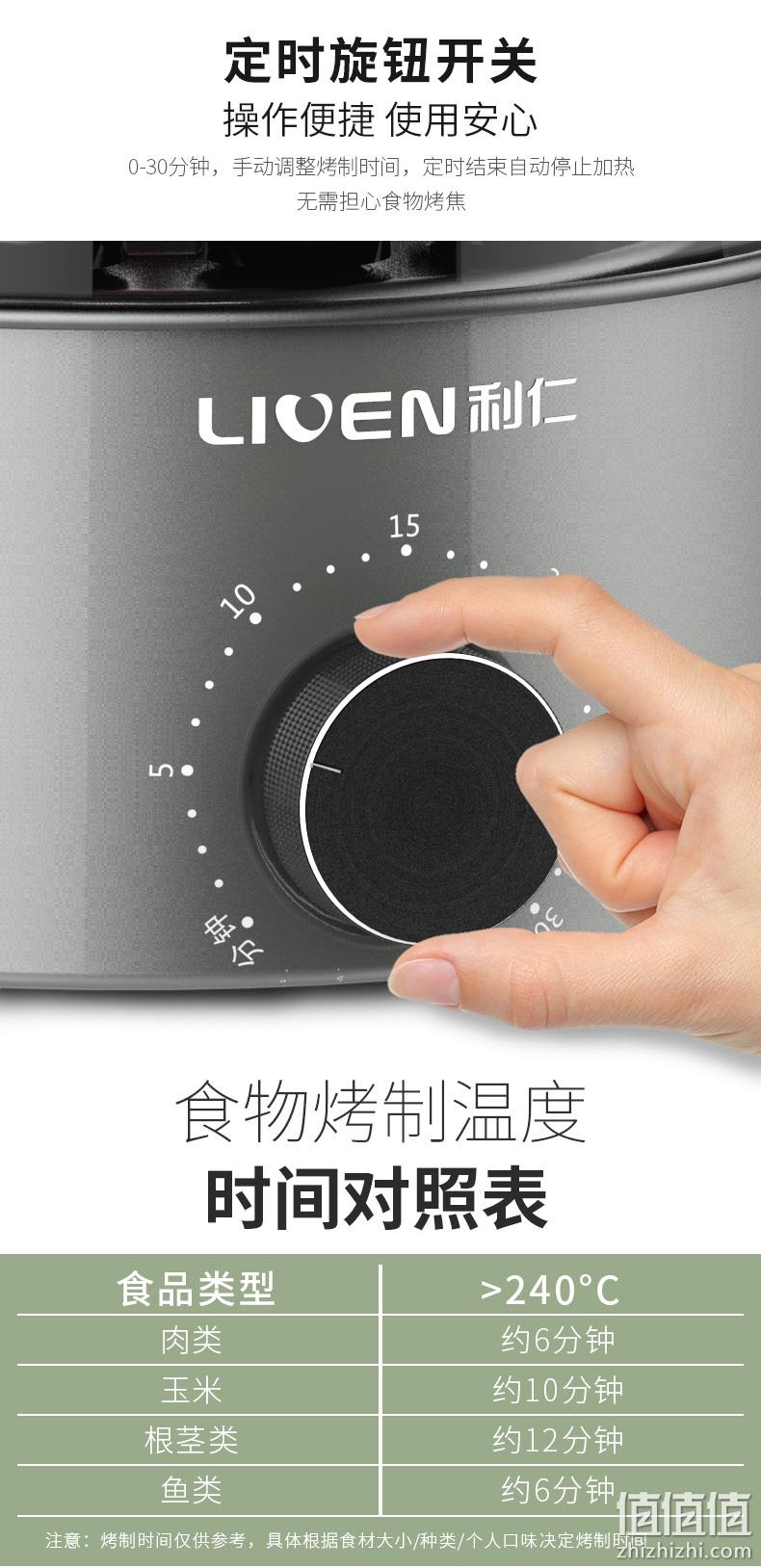 自在烤串，定时可控无油烟：利仁 家用旋转无烟电烤肉机 289元包邮 值值值-买手聚集的地方